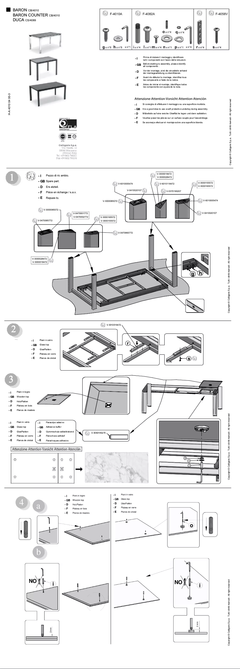Page 1 de la notice Manuel utilisateur Calligaris .com Duca