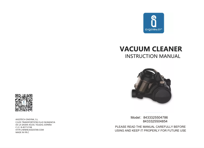 Page 1 de la notice Manuel utilisateur Aigostar 33JRI