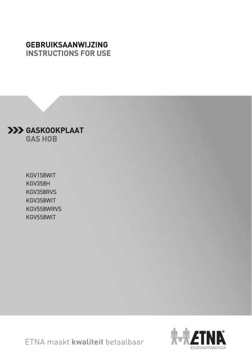 Page 1 de la notice Manuel utilisateur Etna KGV558WIT