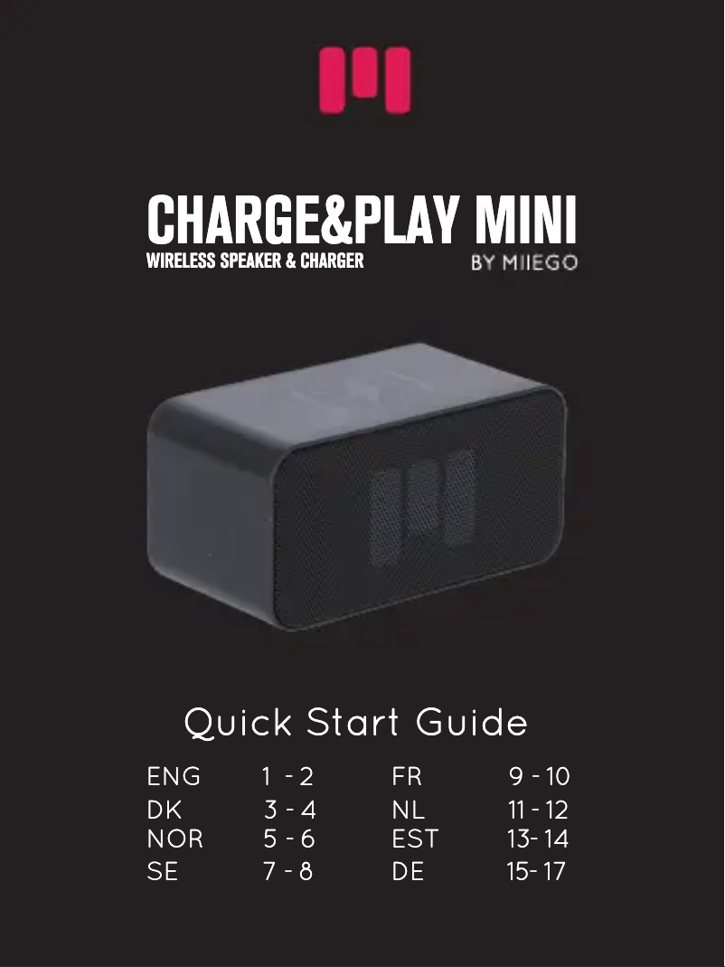 Page n°1 - Manuel utilisateur Miiego CHARGE&PLAY MINI