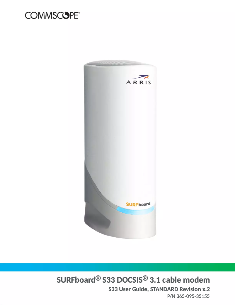 Page n°1 - Manuel utilisateur Arris SURFboard S33 DOCSIS