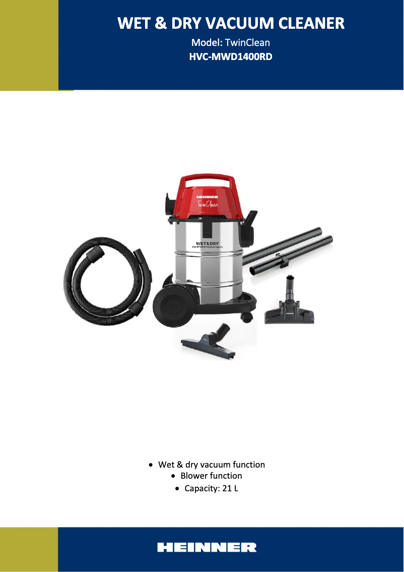 Page n°1 - Manuel utilisateur Heinner HVC-MWD1400RD