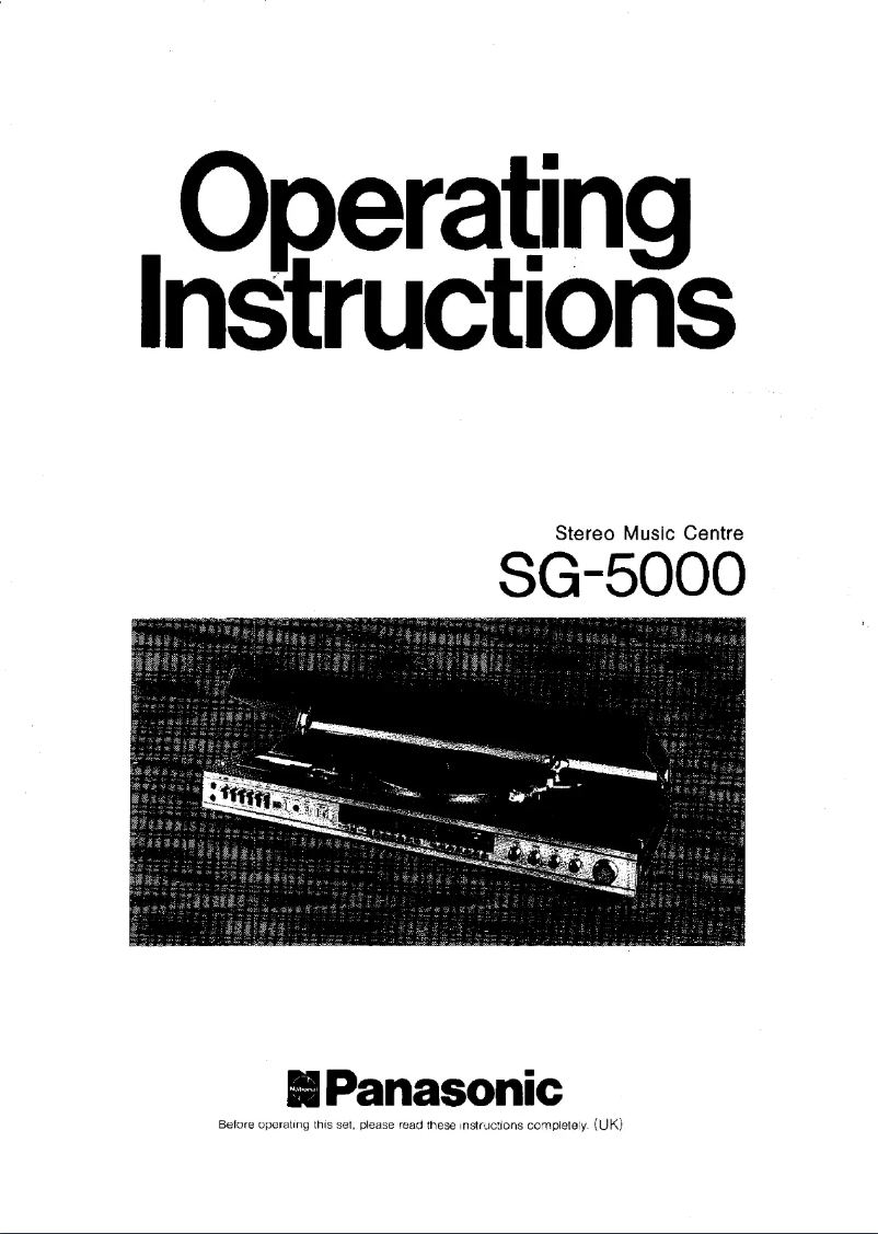 Page 1 de la notice Manuel utilisateur Panasonic SG-5000