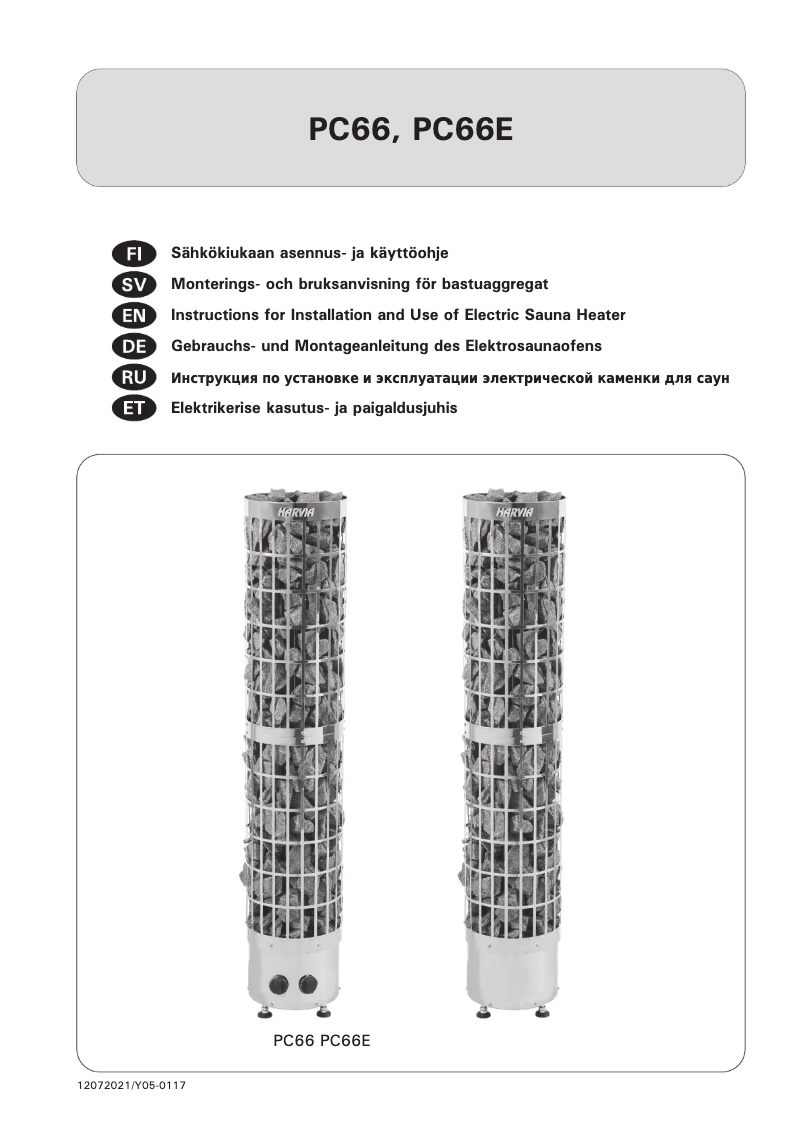 Page 1 de la notice Manuel utilisateur Harvia Cilindro PC66 HPC66400