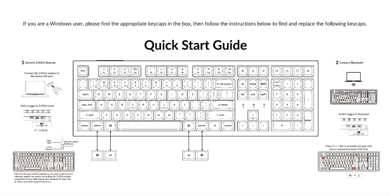 Page 1 de la notice Guide de démarrage rapide Keychron K10 Max