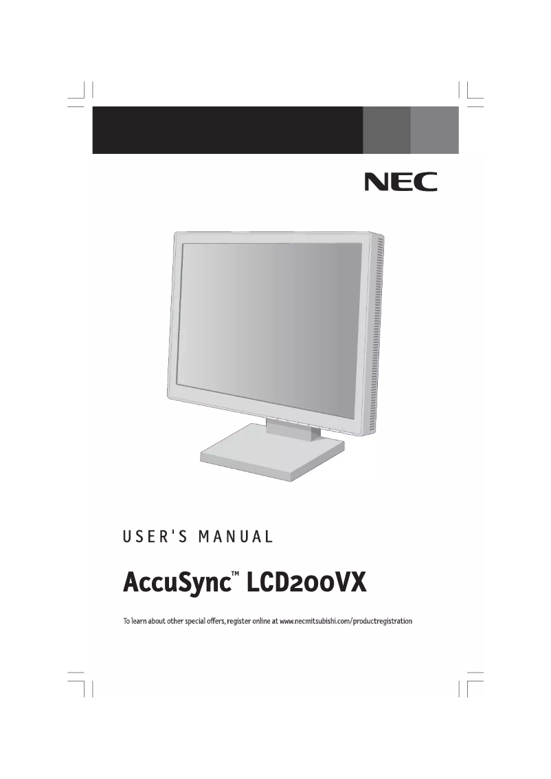 Page 1 de la notice Manuel utilisateur NEC AccuSync 200VX