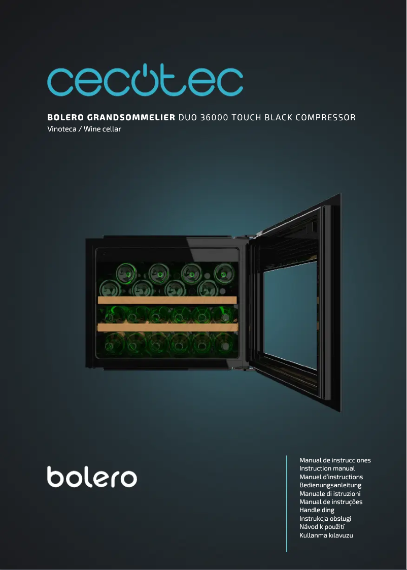 Image de la première page du manuel de l'appareil GrandSommelier Duo 36000 Touch Black Compressor