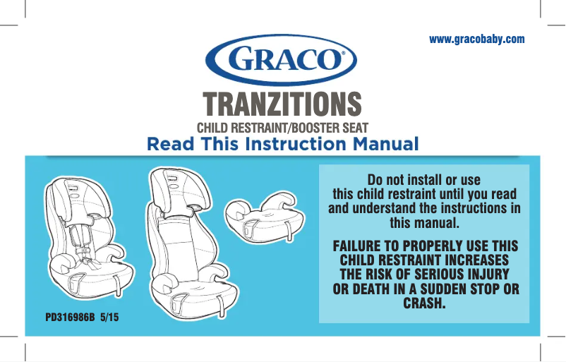 Page n°1 - Manuel utilisateur Graco Tranzitions