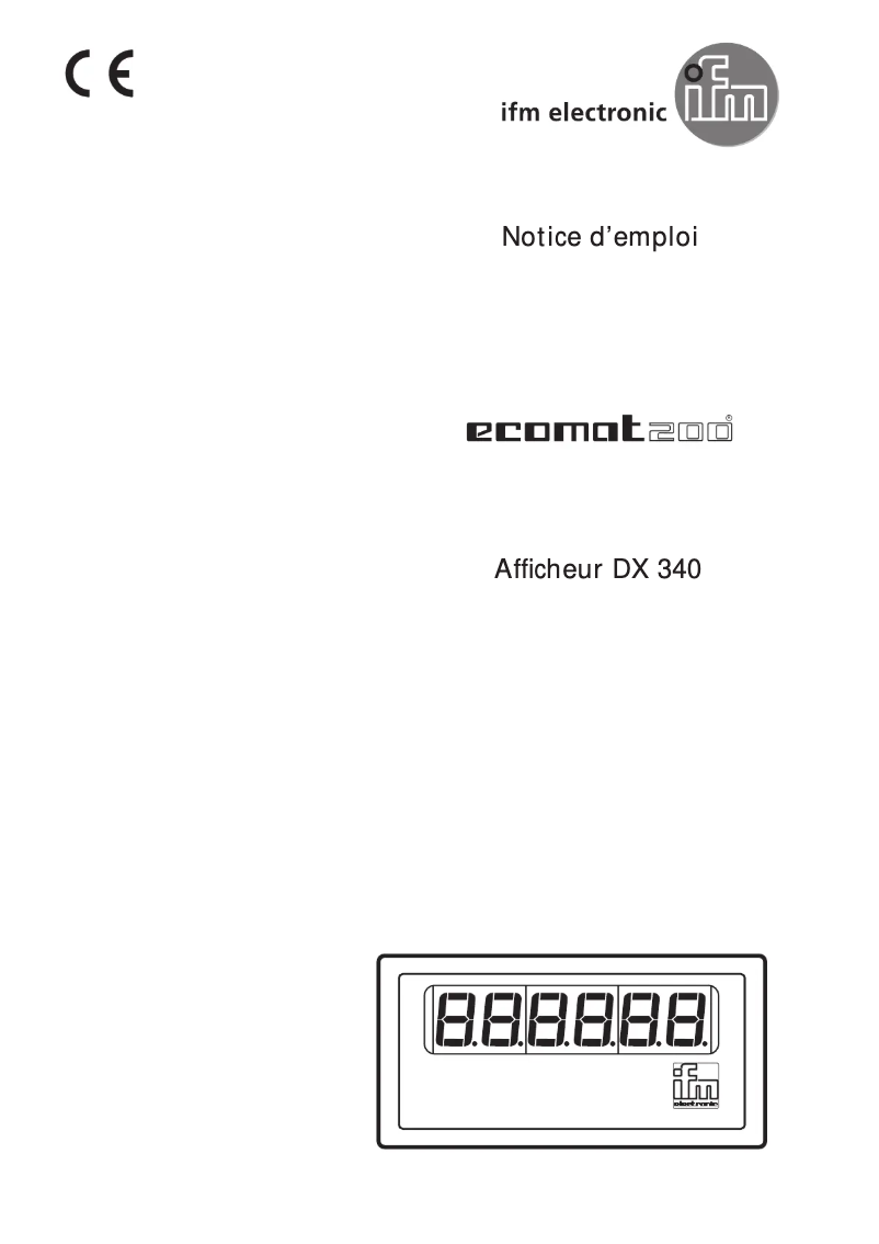 Page n°1 - Manuel utilisateur IFM Ecomat 200 DX340
