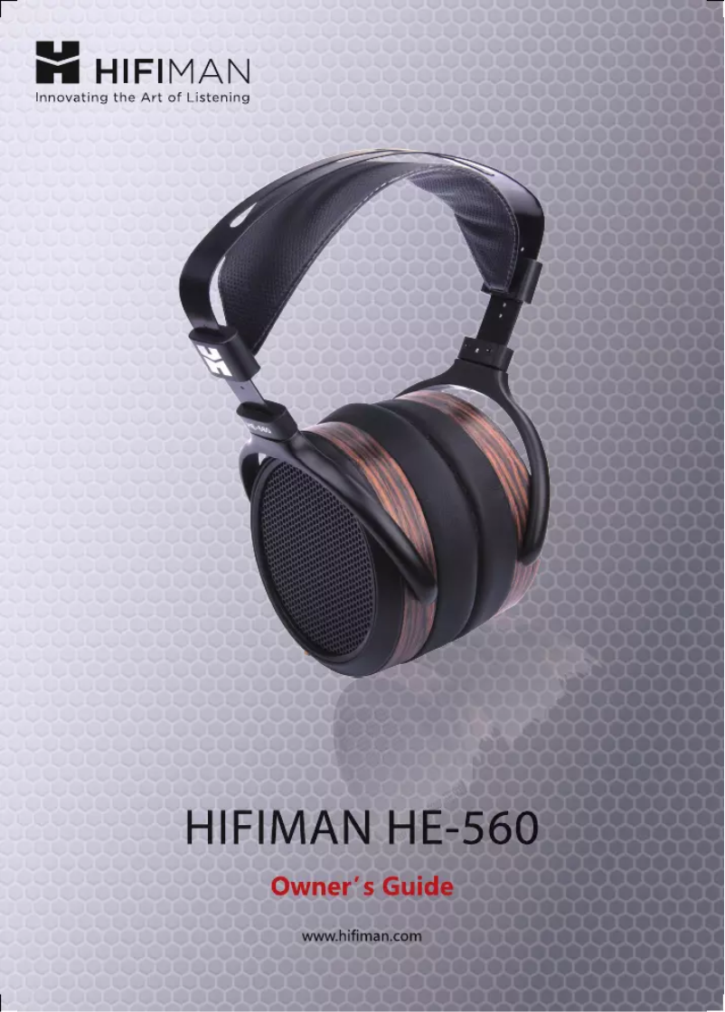 Page 1 de la notice Manuel utilisateur HiFiMAN HE-560