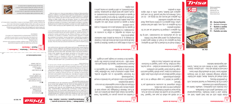 Page n°1 - Manuel utilisateur Trisa Kitchenette 7623.70