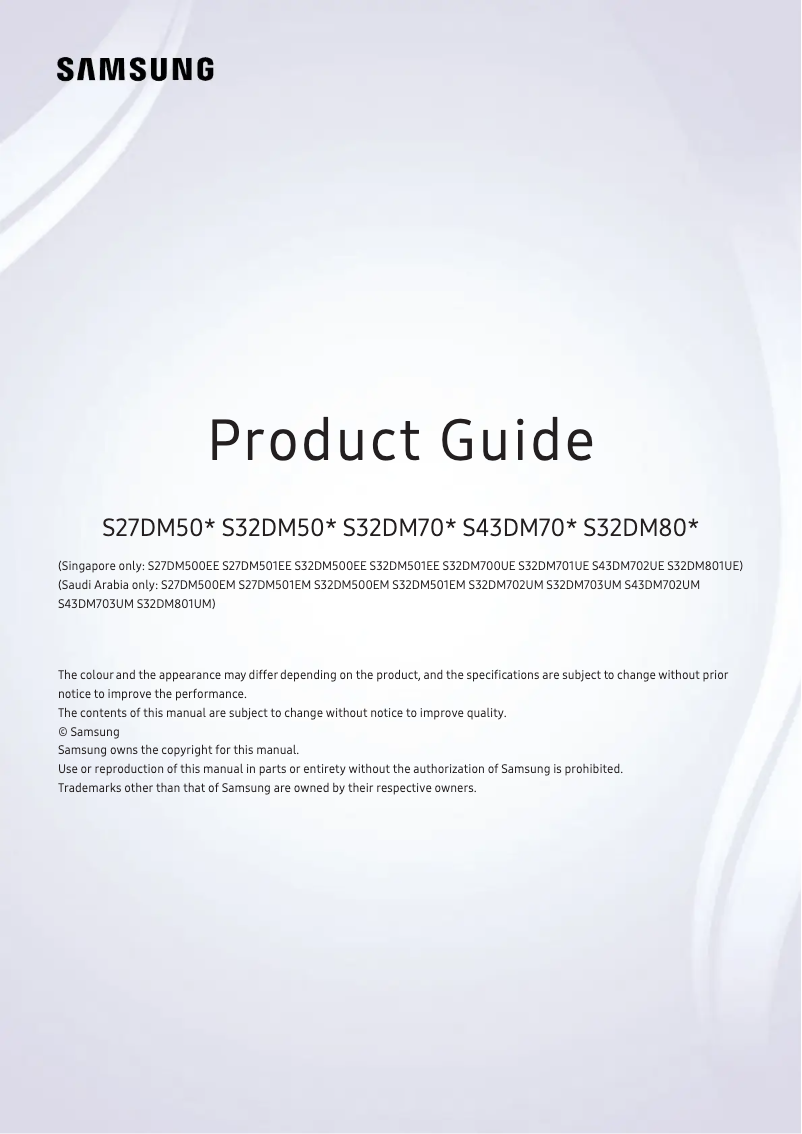 Page 1 de la notice Brochure Samsung S32DM801UE