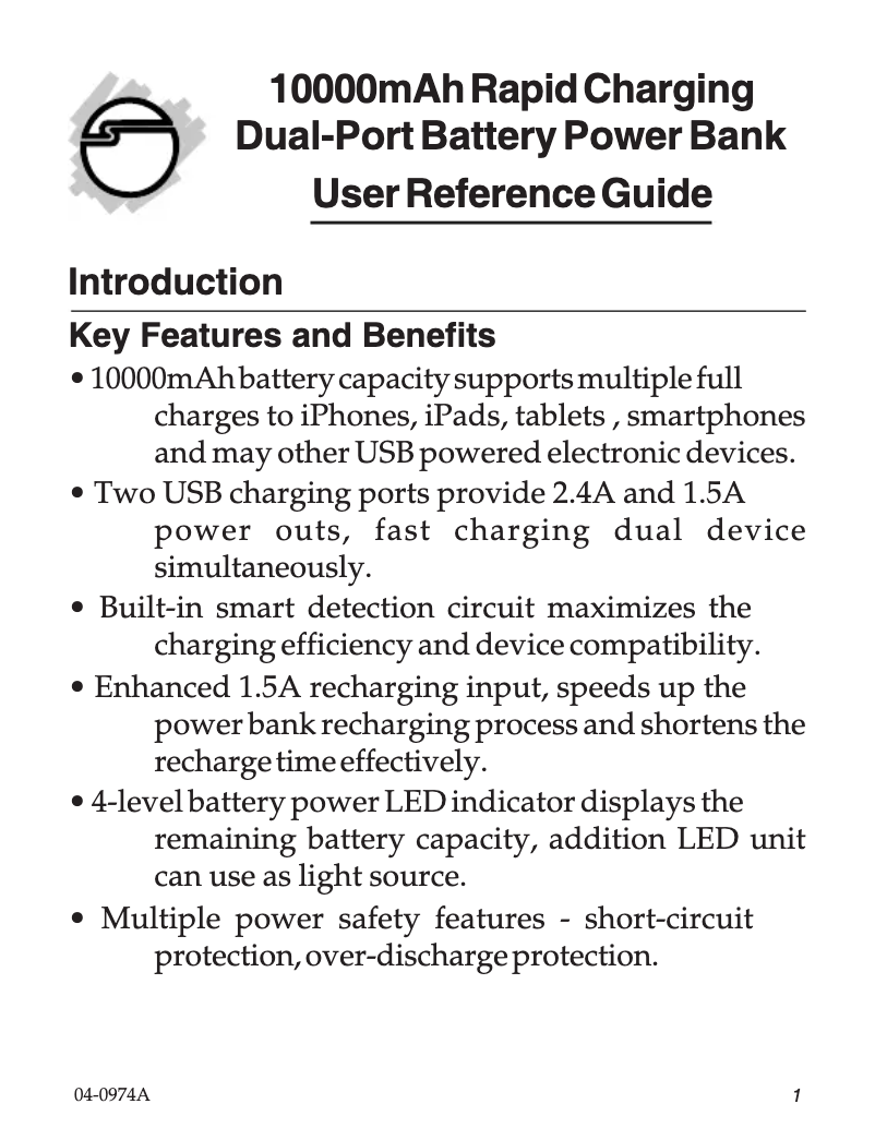 Page n°1 - Manuel utilisateur Siig CE-CH0D12-S1