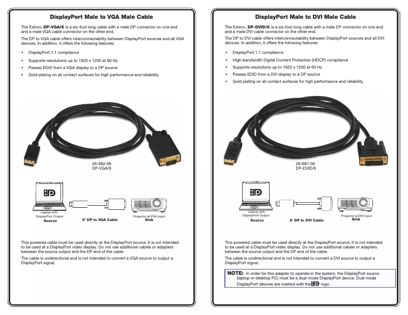 Image de la première page du manuel de l'appareil DP-HDMIF/6