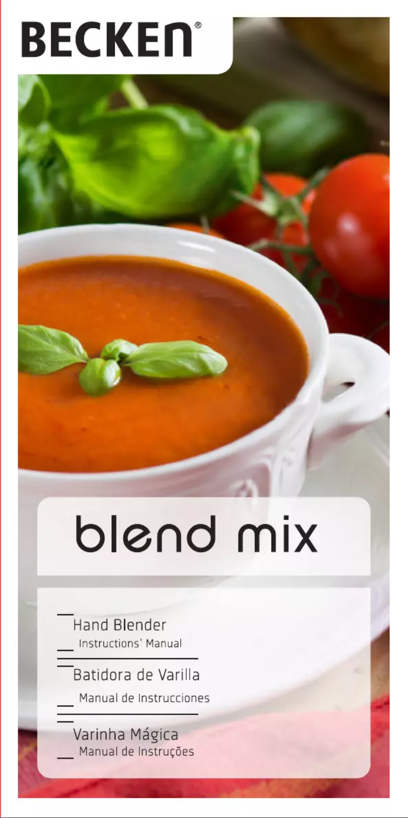 Page 1 de la notice Manuel utilisateur Becken Blend Mix