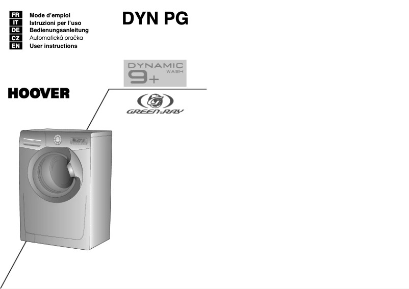 Page n°1 - Manuel utilisateur Hoover DYN 9166PG/L-S