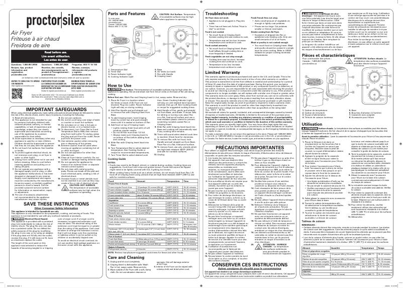 Page n°1 - Manuel utilisateur Proctor Silex 35056