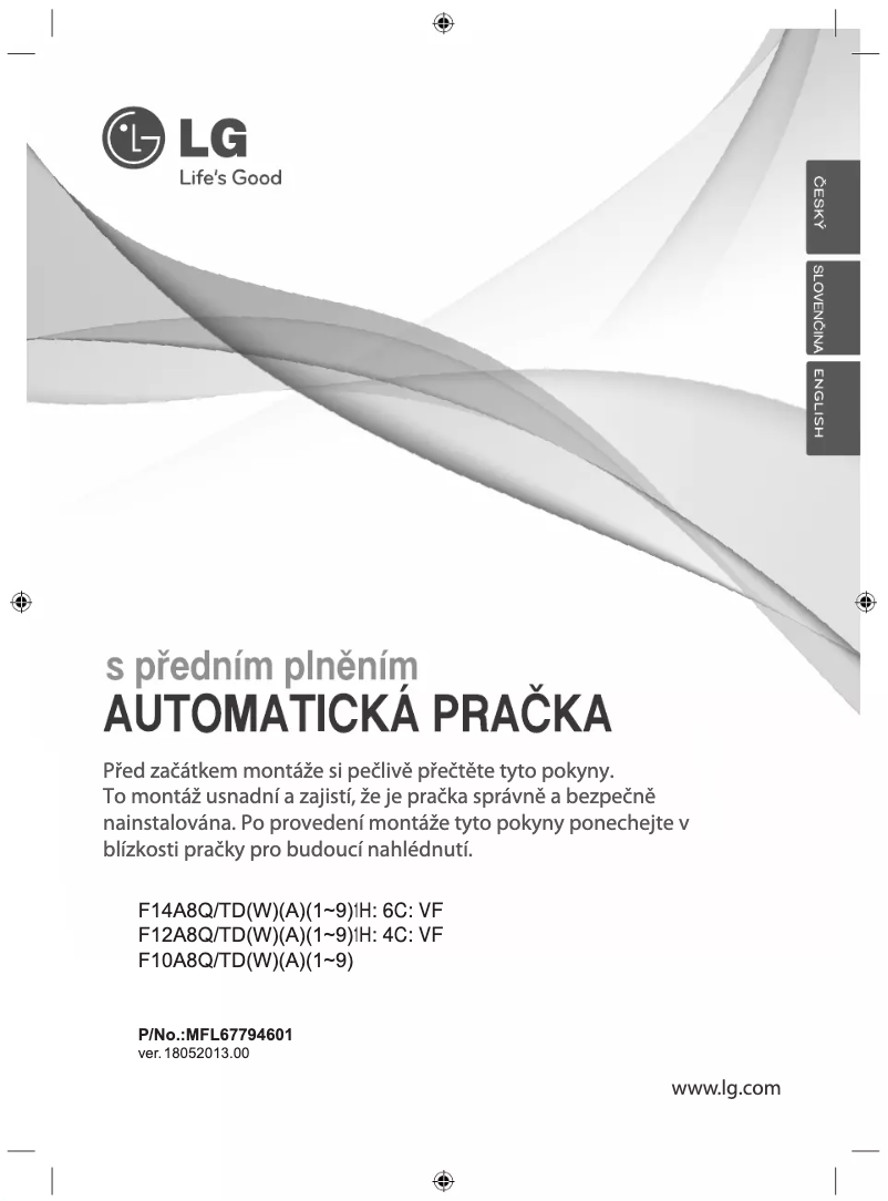 Page n°1 - Manuel utilisateur LG F84A8TD