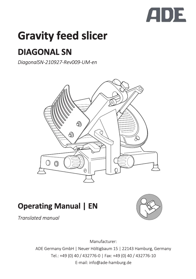 Image de la première page du manuel de l'appareil Diagonal SN1