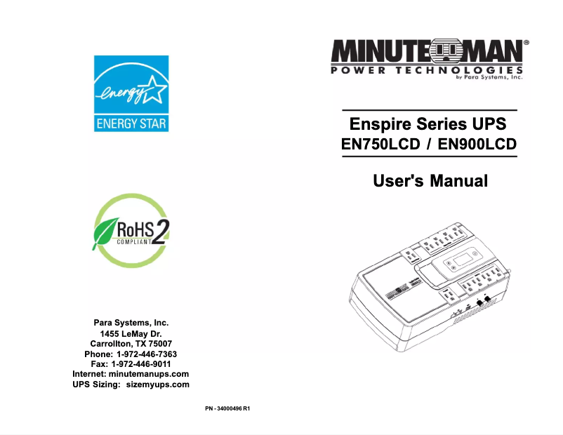 Image de la première page du manuel de l'appareil EN900LCD