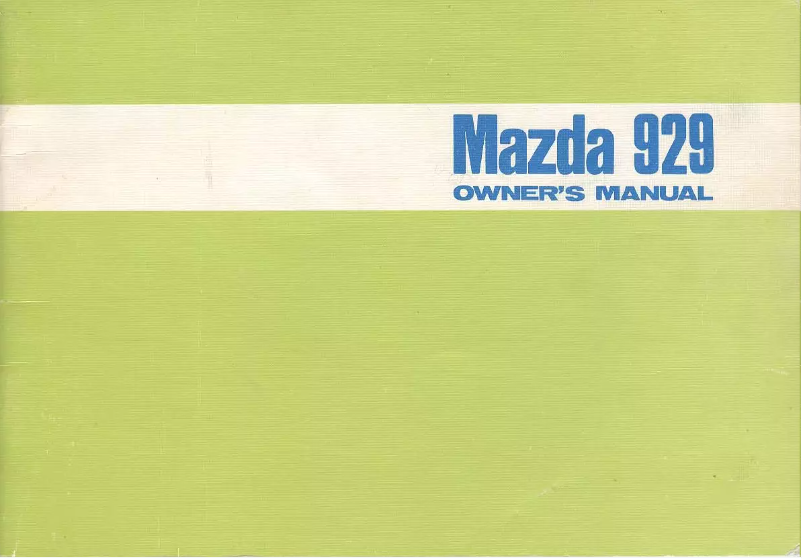 Page 1 de la notice Manuel utilisateur Mazda 929 (1973)
