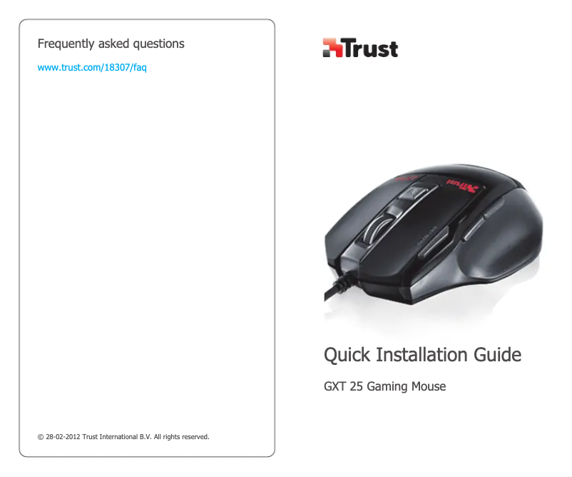 Page n°1 - Manuel utilisateur Trust GXT 25 18307