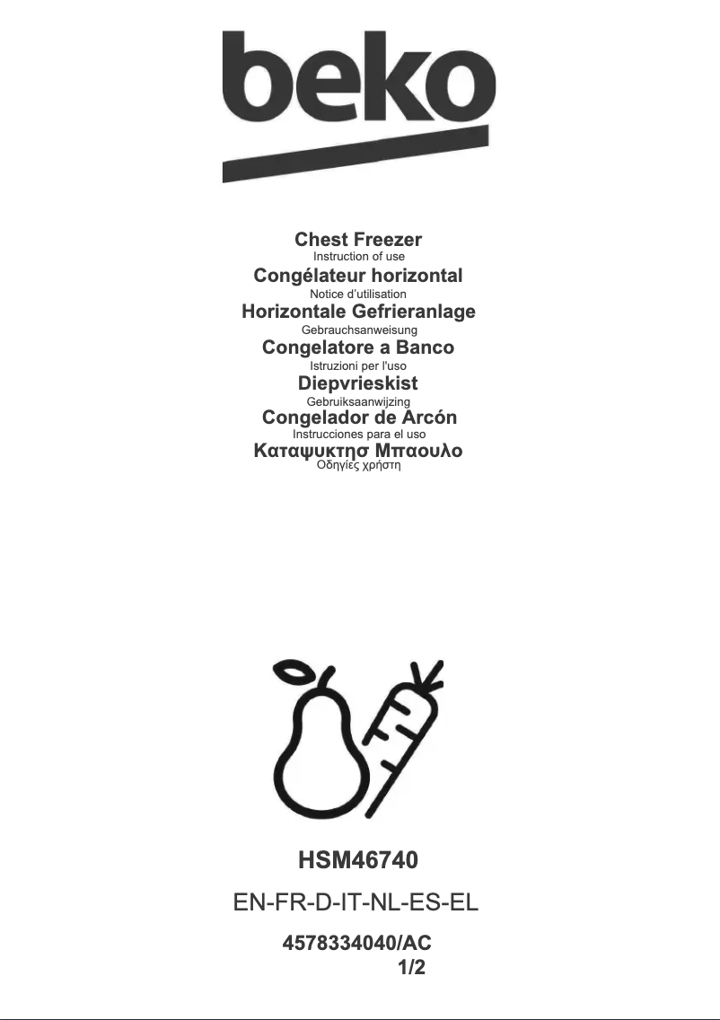 Page n°1 - Manuel utilisateur Beko HSM46740