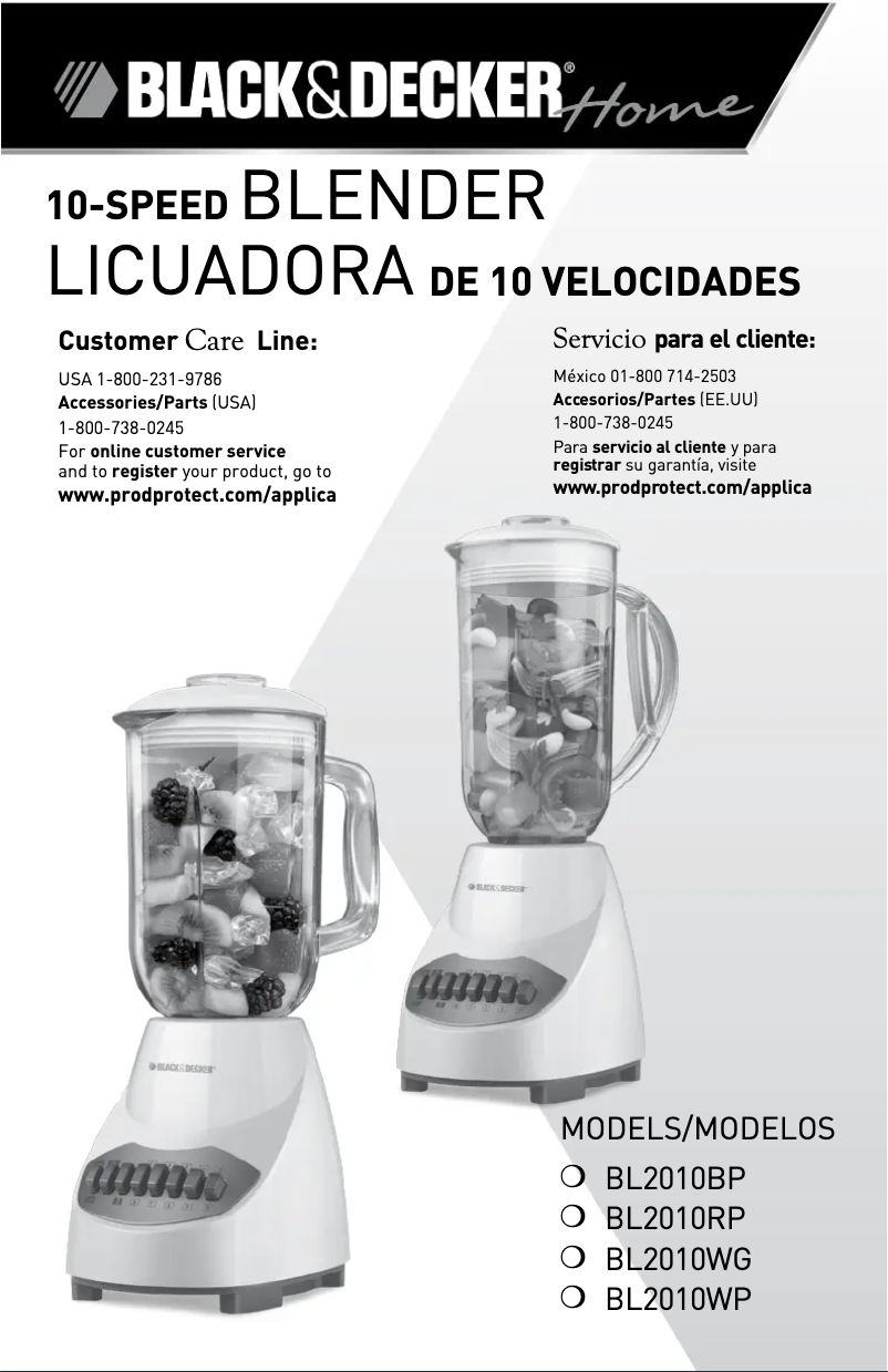 Page 1 de la notice Manuel utilisateur Black & Decker BL2010BP