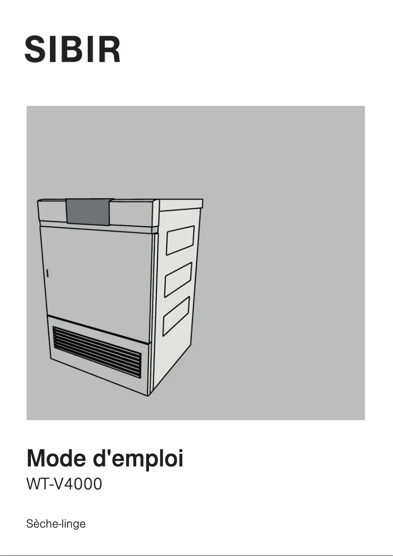 Image de la première page du manuel de l'appareil WT-V4000