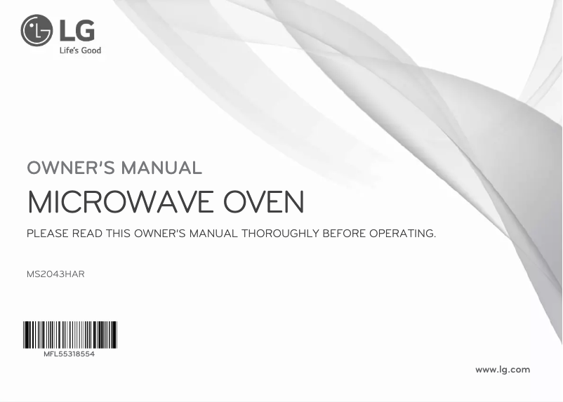 Page n°1 - Manuel utilisateur LG MS2043HAR