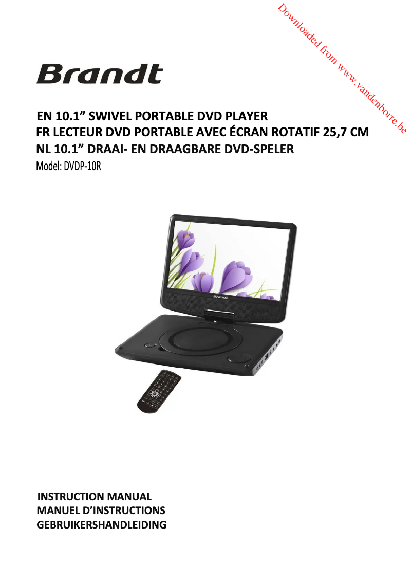 Page 1 de la notice Manuel utilisateur Brandt DVDP-10R