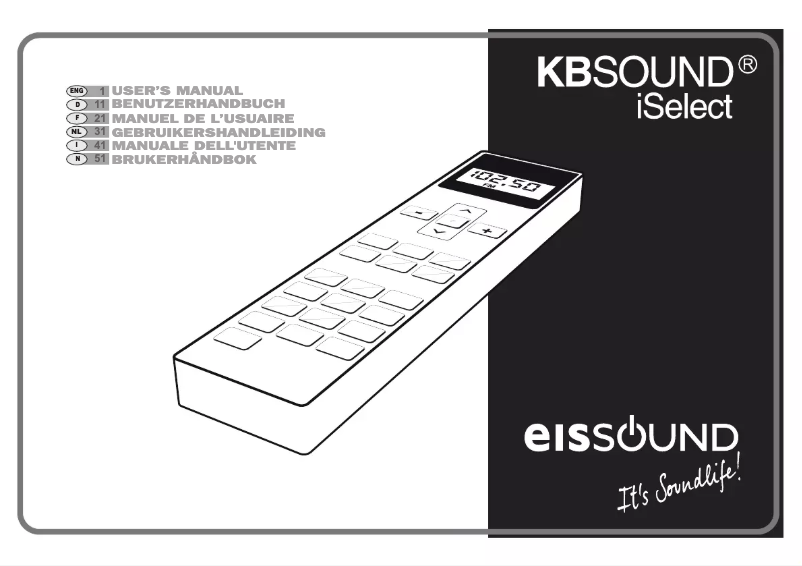 Image de la première page du manuel de l'appareil KBSound iSelect DAB+