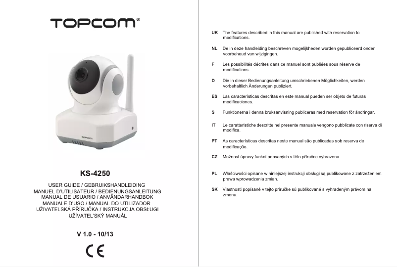 Page 1 de la notice Manuel utilisateur Topcom KS-4250