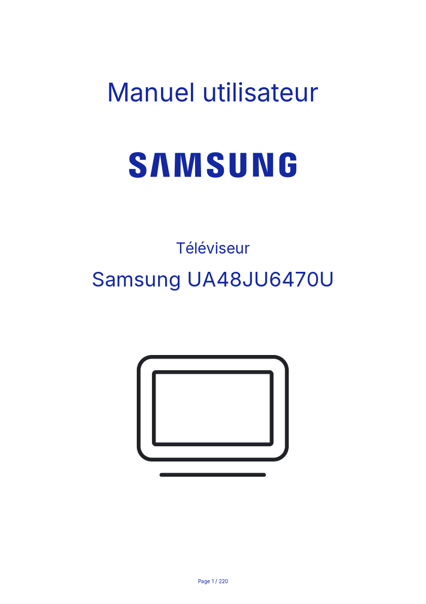 Page n°1 - Manuel utilisateur Samsung UA48JU6470U