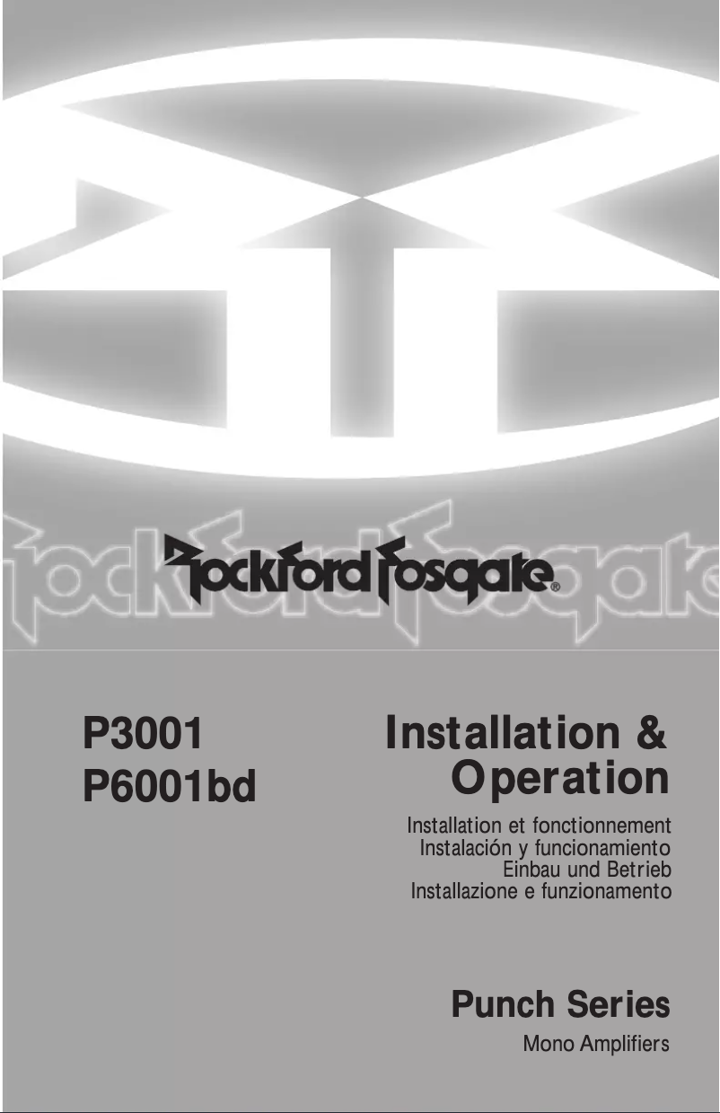 Page n°1 - Manuel utilisateur Rockford Fosgate P4004