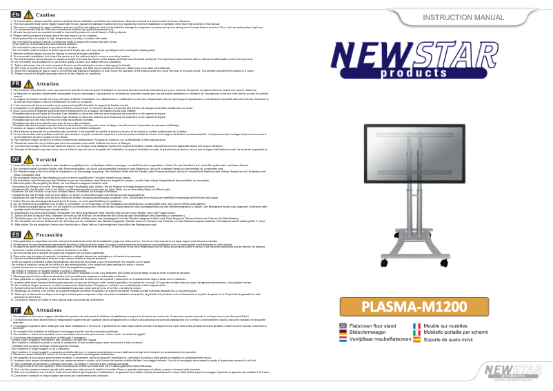Imagen de la primera página del manual del dispositivo Plasma-M1200