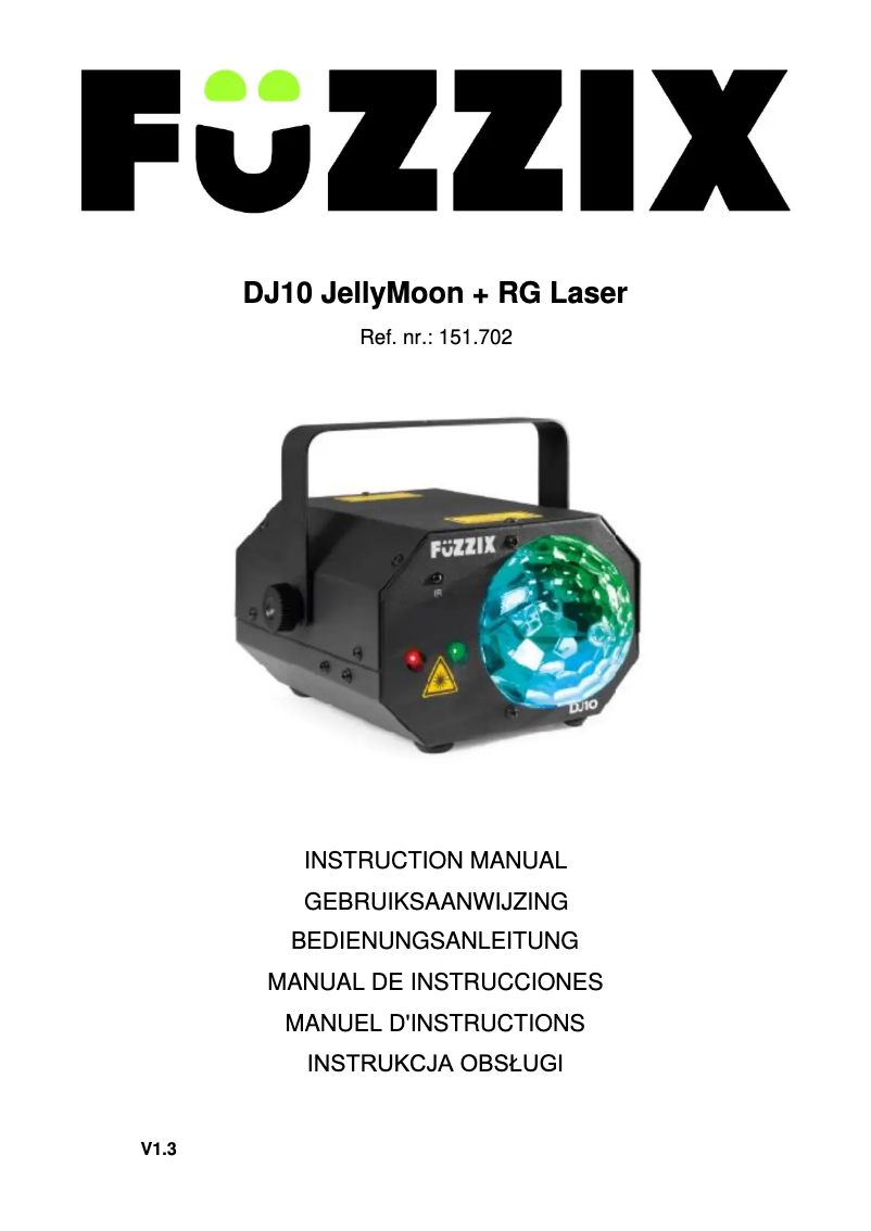 Page 1 de la notice Manuel utilisateur Fuzzix DJ10