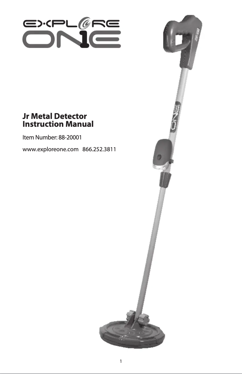 Page n°1 - Manuel utilisateur ExploreOne Jr Metal Detector