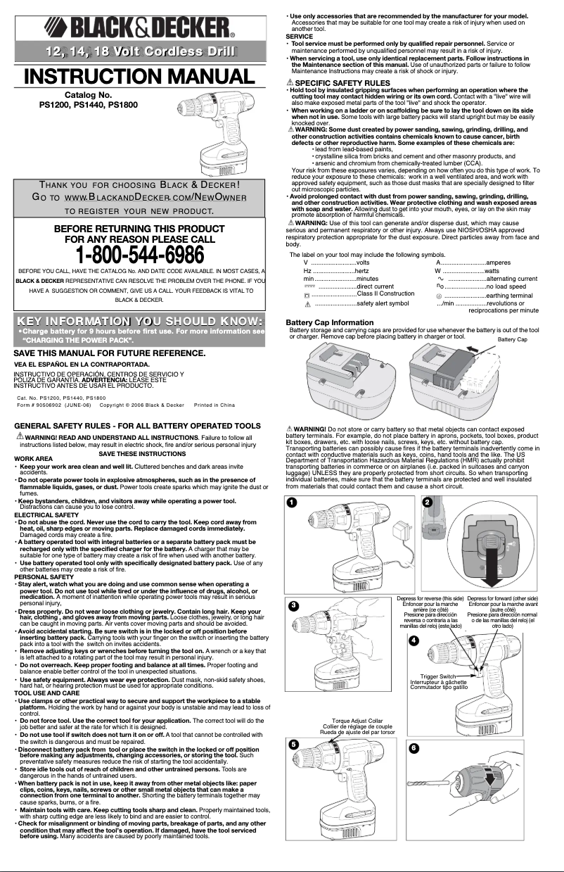 Page n°1 - Manuel utilisateur Black & Decker PS1440