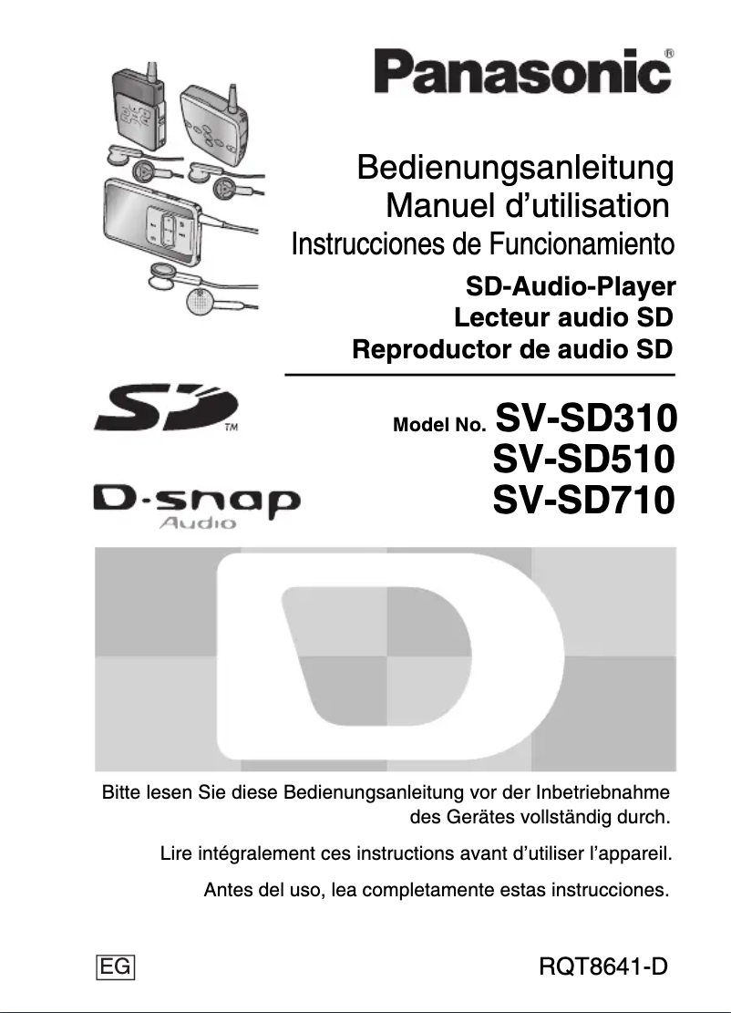 Page 1 de la notice Manuel utilisateur Panasonic D-Snap SV-SD310