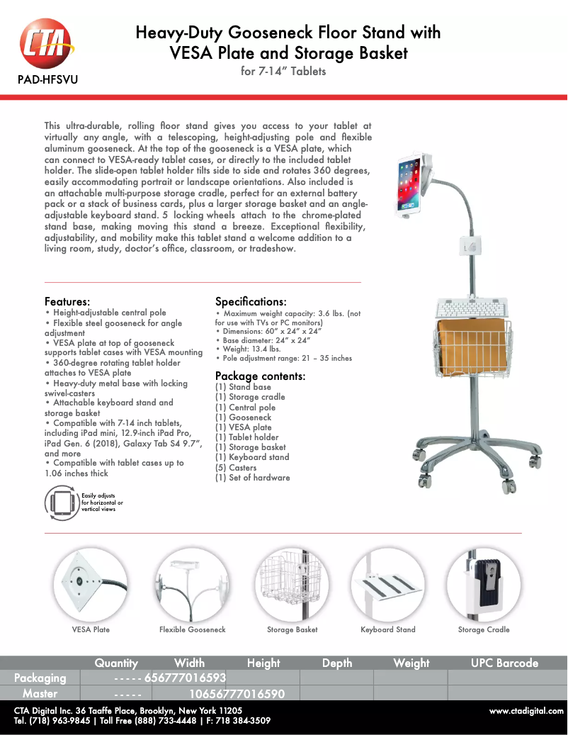 Page 1 de la notice Manuel utilisateur CTA Digital PAD-HFSVU