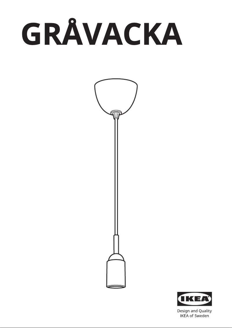 Page 1 de la notice Manuel utilisateur Ikea GRÅVACKA 405.049.37