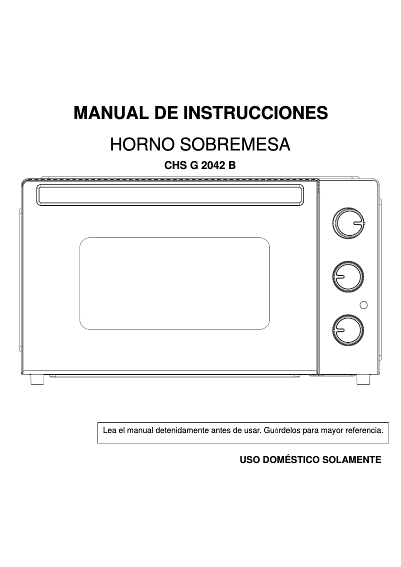 Page 1 de la notice Manuel utilisateur Corbero CHSG2042B