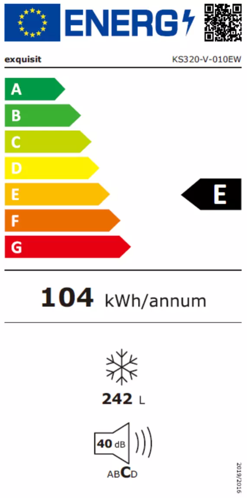 Page 1 de la notice Manuel utilisateur Exquisit KS320-V-010EW
