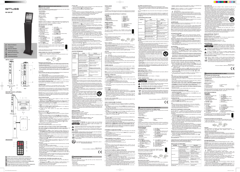 Page n°1 - Manuel utilisateur Muse M-1250 BT