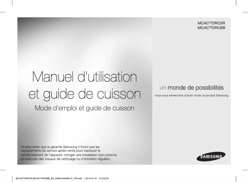 Page n°1 - Manuel utilisateur Samsung MC457