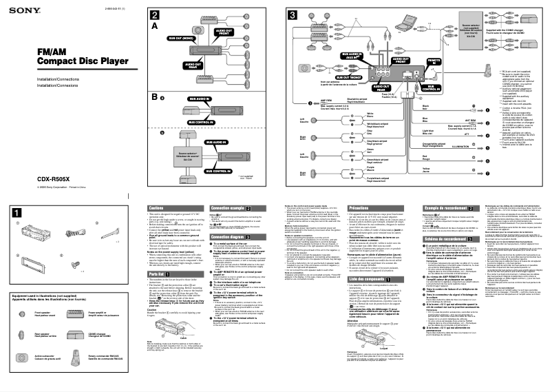 Imagen de la primera página del manual del dispositivo CDX-R505X