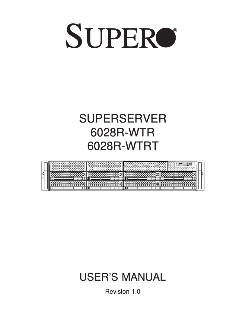 Page 1 de la notice Manuel utilisateur Supermicro SuperServer 6028R-WTRT