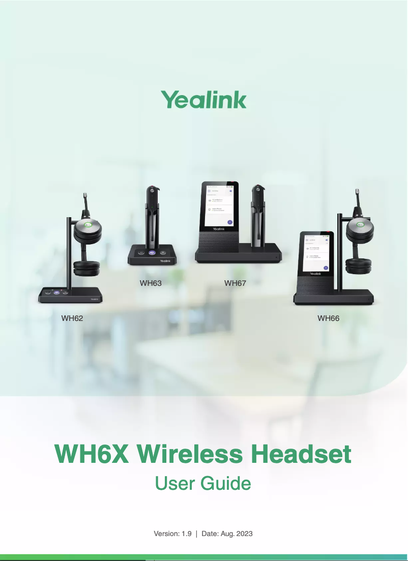 Page 1 de la notice Manuel utilisateur Yealink WH63