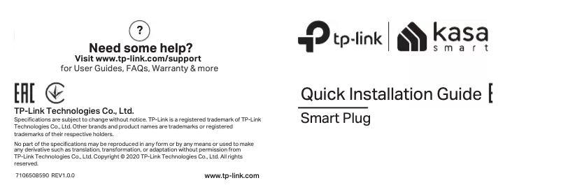 Page n°1 - Manuel utilisateur TP-Link Kasa Smart KP105